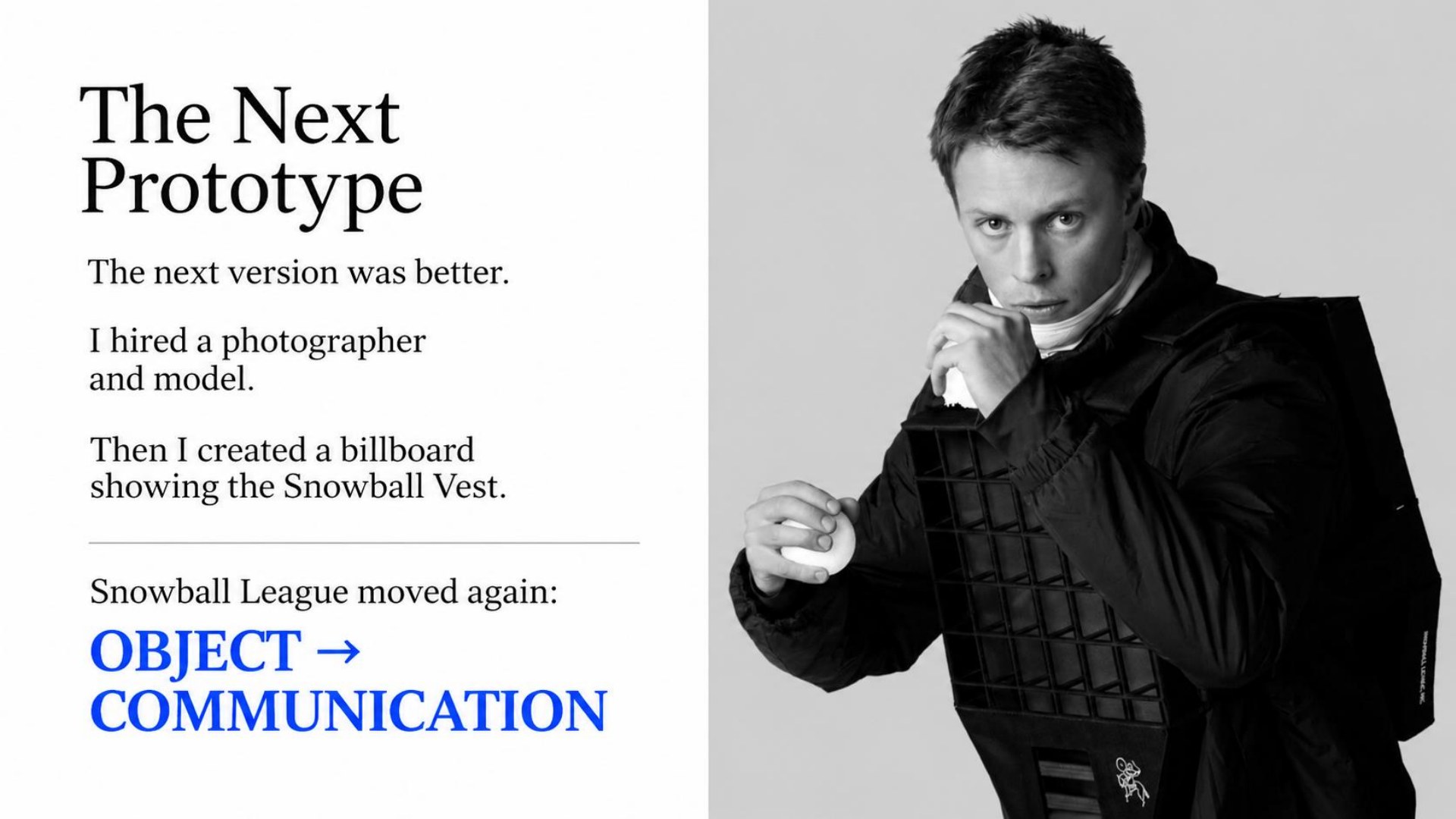 Snowball League original presentation, slide 20 of 22